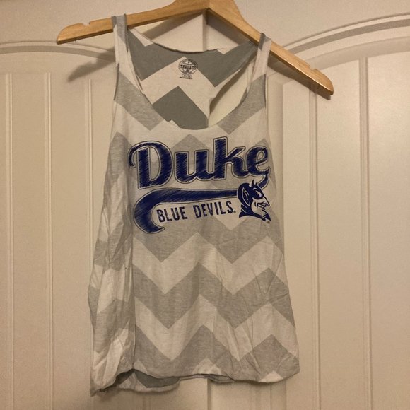 Duke Blue Devils Tank Top Rivalry Threads Womens Medium 7/9 GUC White Gray GUC - Picture 1 of 3